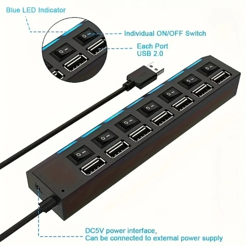 USB 2.0 Hub 4/7 Port Splitter  - Laptop Accessories Productivity ulasan dan harga