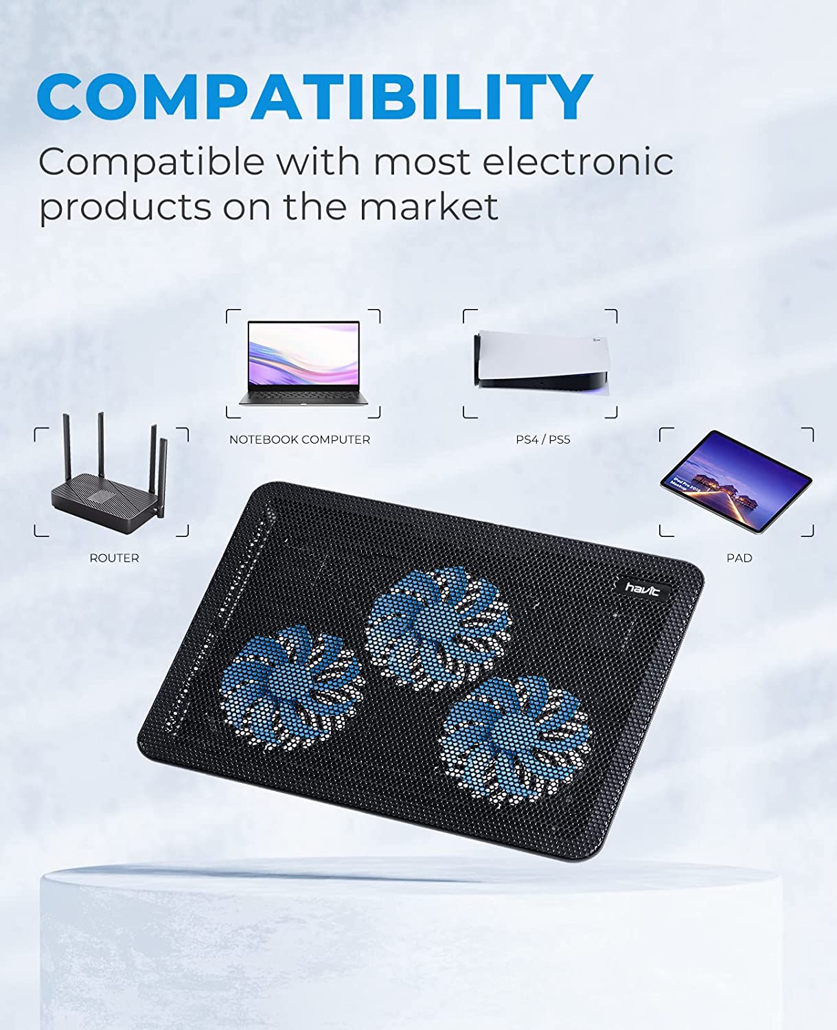 Laptop Cooling Pad, HV-F2056 1 - Laptop Accessories Cooling Pad ulasan dan harga